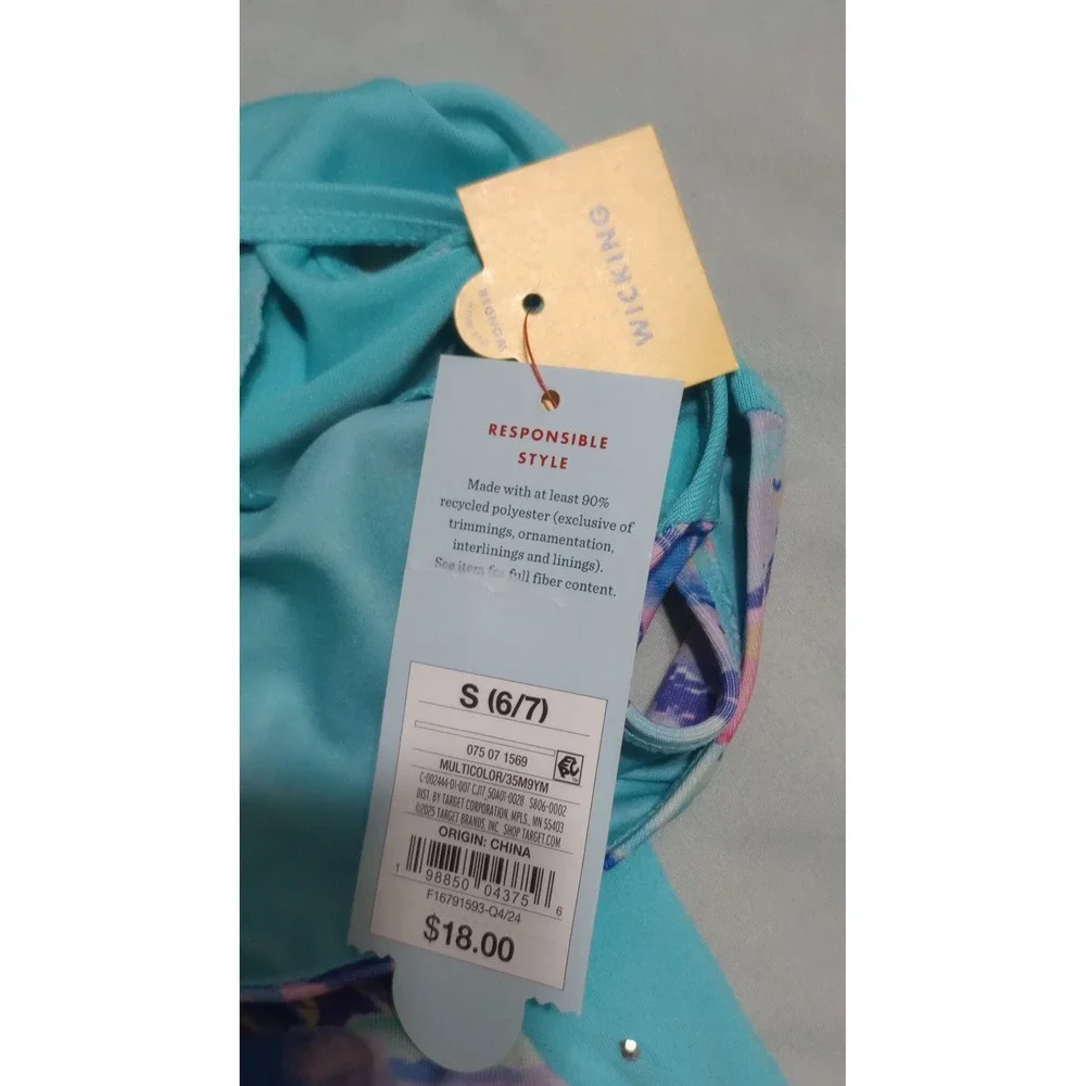 Cat & Jack Girls Gymnastics Leotard Dance Multicolor Abstract Rhinestone S 6/7